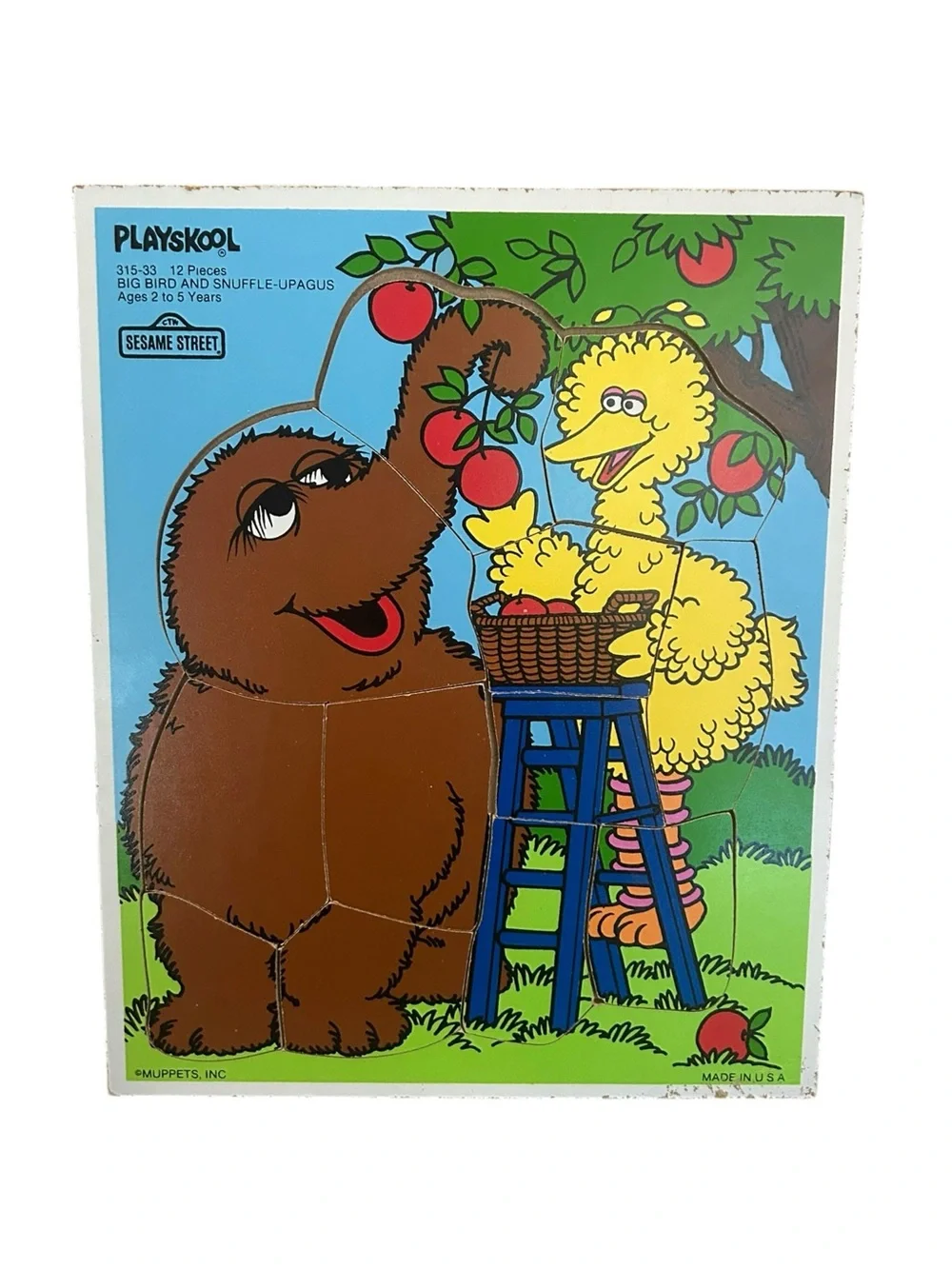 Vintage Playskool Lot Of 3 Sesame Street Wooden Puzzles 2 Muppets Inc 1 Henson